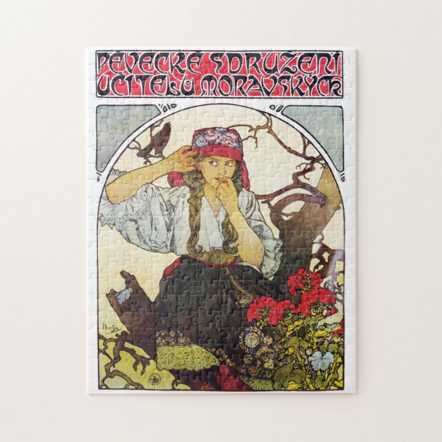 Puzzle Muchacha y Geranio, Mucha (Vertical)