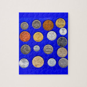 Puzzle muchas monedas extranjeras