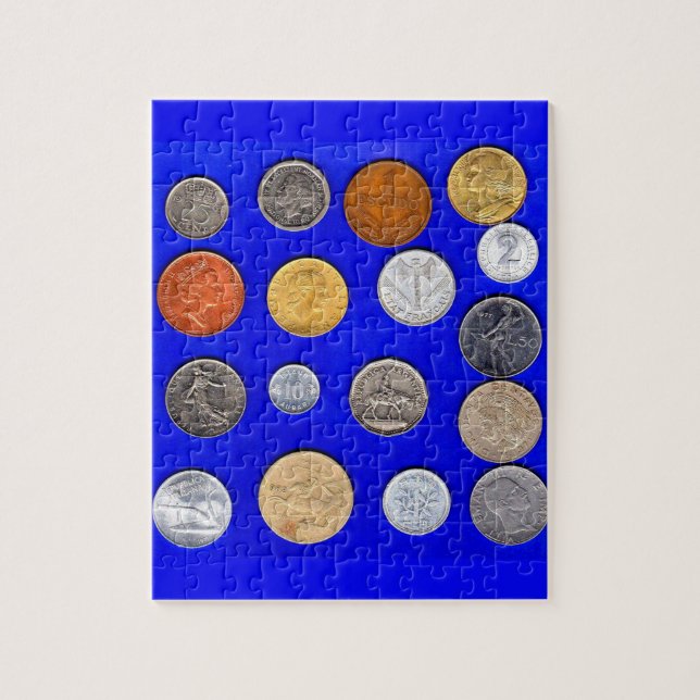Puzzle muchas monedas extranjeras (Vertical)