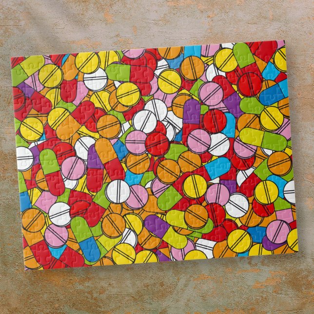 Puzzle Muchas pastillas (Lots of Pills Colorful Jigsaw Puzzle)