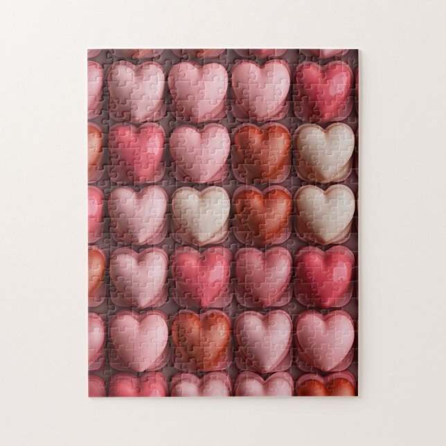 Puzzle Muchos corazones de San Valentín en filas de fondo (Vertical)