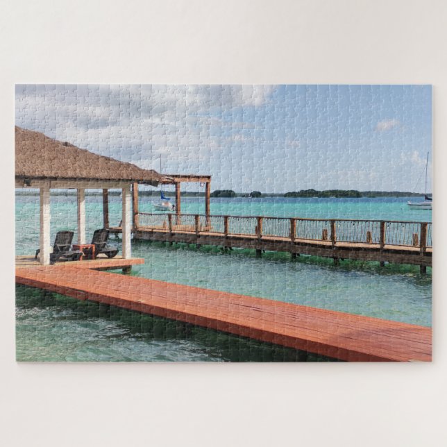 Puzzle Muelle de Madera Sobre Agua Turquesa (Horizontal)