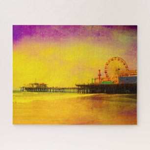 Puzzle Muelle de Santa Mónica amarillo y morado