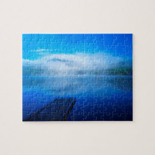 Puzzle Muelle en un lago tranquilo y brumoso, California