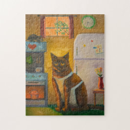 Puzzle Muffin de gato en la cocina de una cabaña