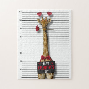 Puzzle Mugshot Guilty Giraffe Gracioso Feliz Día de San V