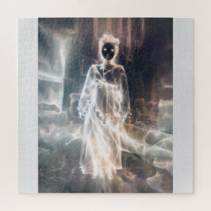 Puzzle Mujer alienígena fantasmal en blanco y negro gótic