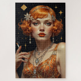 Puzzle Mujer Art Déco en Naranja
