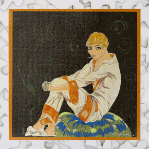 Puzzle Mujer Art Déco Vintage, Fumando de S. Chompre