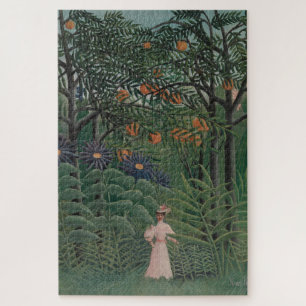 Puzzle Mujer caminando en un bosque exótico, Henri Rousse