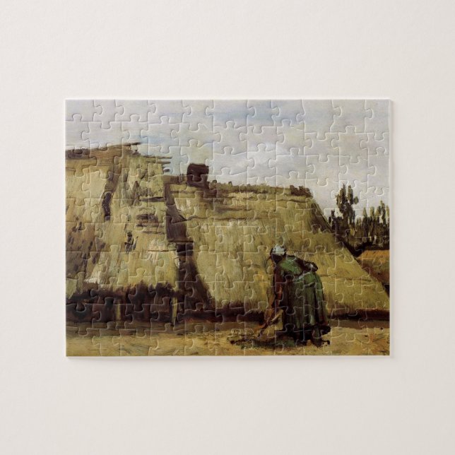 Puzzle Mujer campesina cavando cabaña por Vincent van Gog (Horizontal)