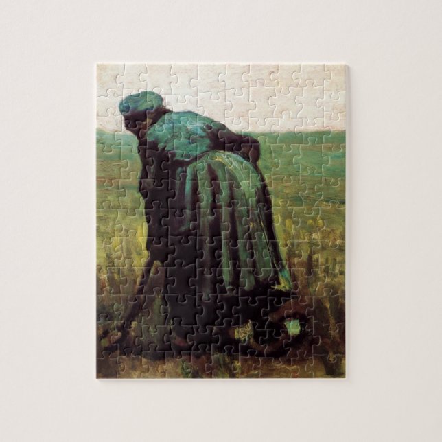 Puzzle Mujer campesina cavando por Vincent van Gogh (Vertical)