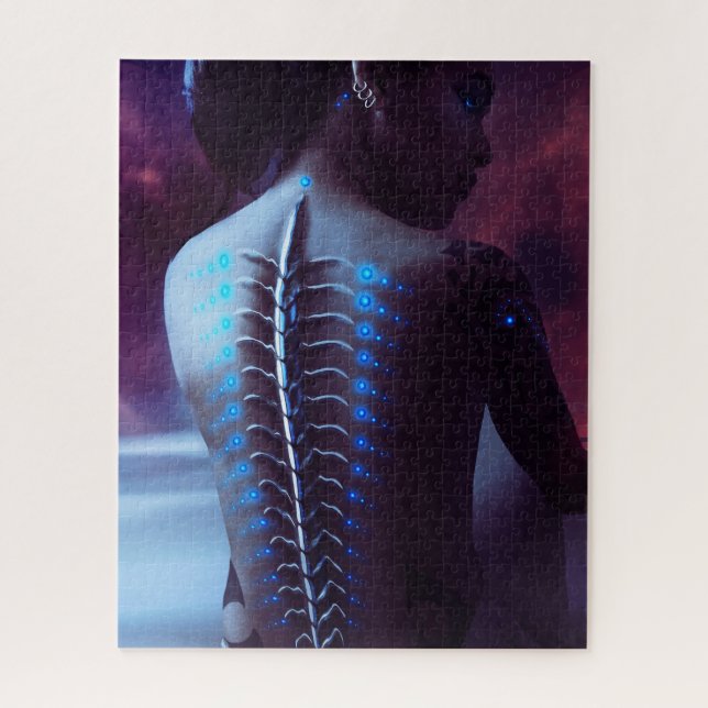Puzzle Mujer cibernética del Cyberpunk de la espina (Vertical)
