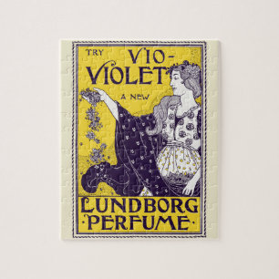 Puzzle Mujer Clásica Art Nouveau Obra de Arte Flores Purp