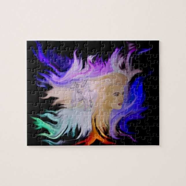 Puzzle Mujer con caballo (Horizontal)