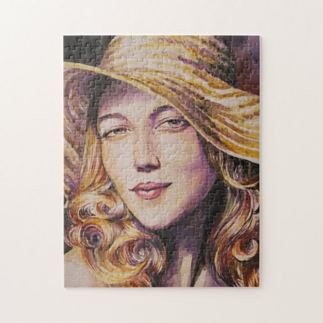 Puzzle Mujer con el gorra (Vertical)