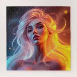 Puzzle Mujer con fantasía de luz etérea - Arte vibrante