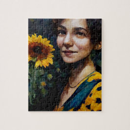 Puzzle Mujer Con Girasol