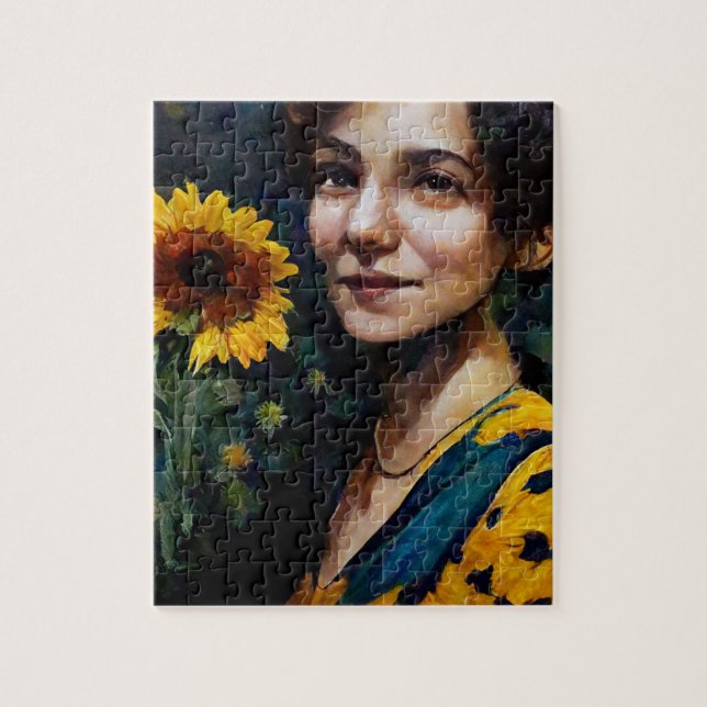 Puzzle Mujer Con Girasol (Vertical)