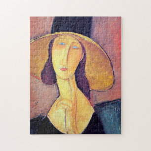 Puzzle Mujer con gran Gorra, Modigliani
