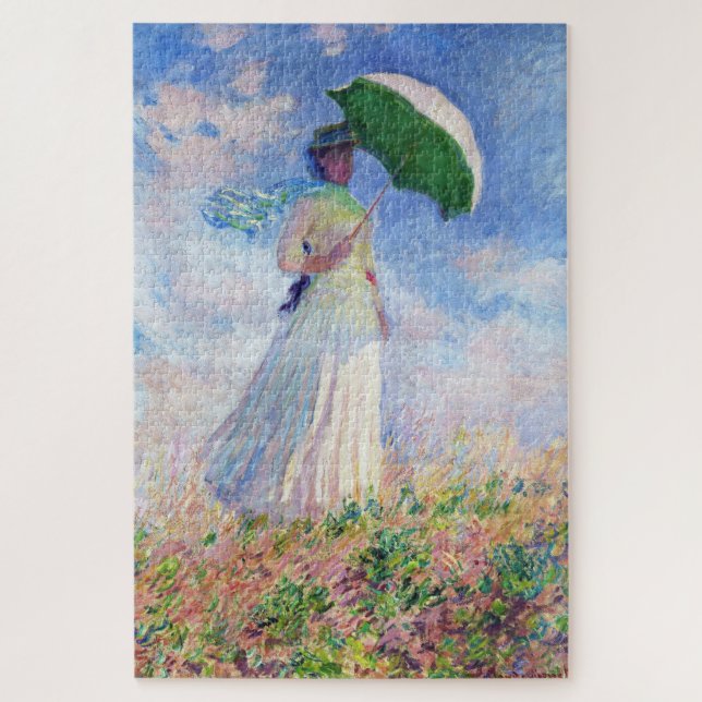 Puzzle Mujer con parasol volteada a la derecha vibrante (Vertical)