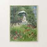 Puzzle Mujer con tradición parasol de Claude Monet<br><div class="desc">Desde el terreno de la escultura de NJ, la escultura inspirada por Woman With a Parasol—Madame Monet and Son, se sienta en su propio lugar en lo alto de una grasiva colina salpicada de adornos rojos, y casi parece presidir su propia sección de tierra. Llamado "En las colinas ocupadas" por...</div>