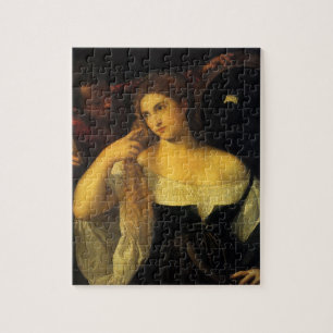 Puzzle Mujer con un espejo de Tiziano, Renacimiento Vinta