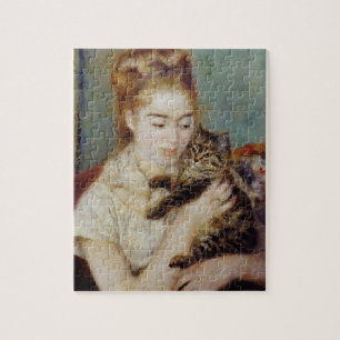 Puzzle Mujer con un gato de Pierre-Auguste Renoir
