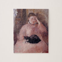 Mujer con un gato (por Edouard Manet)
