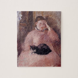 Puzzle Mujer con un gato (por Edouard Manet)