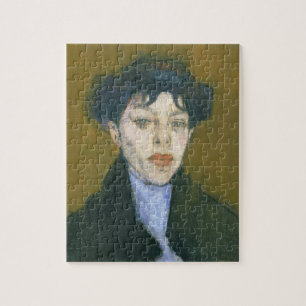 Puzzle Mujer con una bufanda azul, c.1912 (aceite en