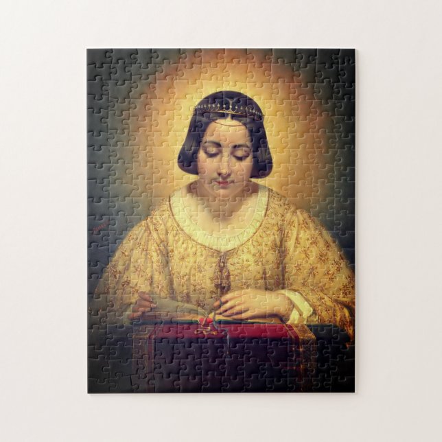Puzzle Mujer cristiana leyendo pintura medieval de la Bib (Vertical)