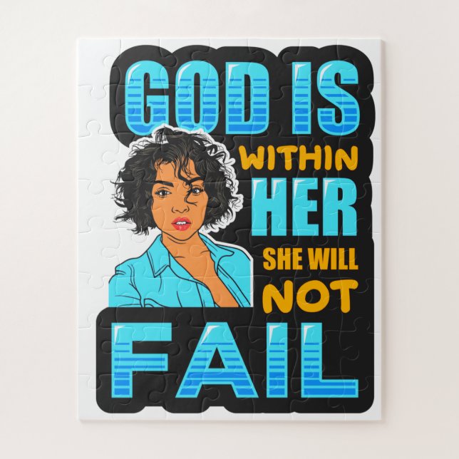 Puzzle Mujer cristiana negra melanina sista chica templo (Vertical)