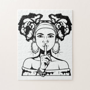 Puzzle Mujer cristiana negra melanina sista chica templo