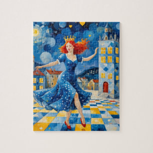 Puzzle Mujer De Baile De Cabello Rojo