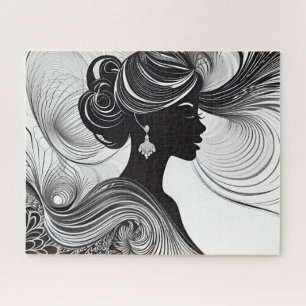 Puzzle Mujer de Elegancia en Blanco y Negro