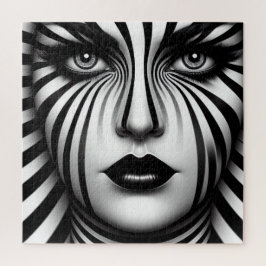 Puzzle Mujer de franja blanca y negra