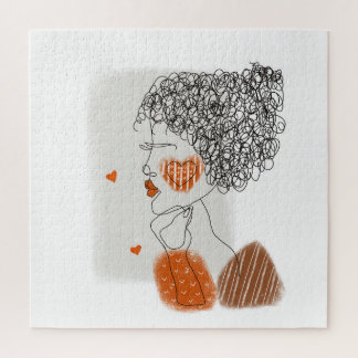 Puzzle Mujer de la moda: Líneas negras gráficas