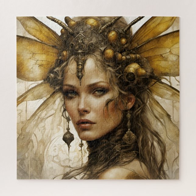 Puzzle Mujer de Steampunk Bee Insect (Vertical)