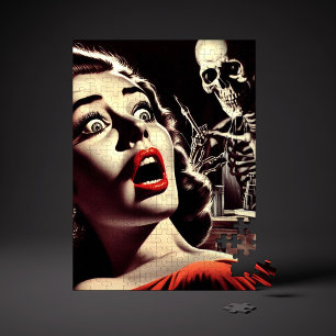 Puzzle Mujer de terror pulp vintage