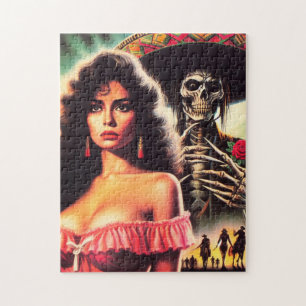 Puzzle Mujer de terror retro