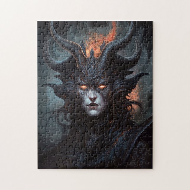 Puzzle Mujer Demonio Reina arte de fantasía oscuro (Vertical)