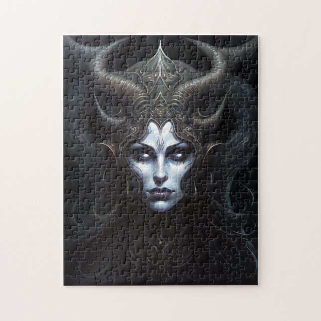 Puzzle Mujer Demonio Reina arte de fantasía oscuro (Vertical)