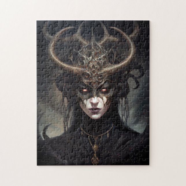 Puzzle Mujer Demonio Reina arte de fantasía oscuro (Vertical)
