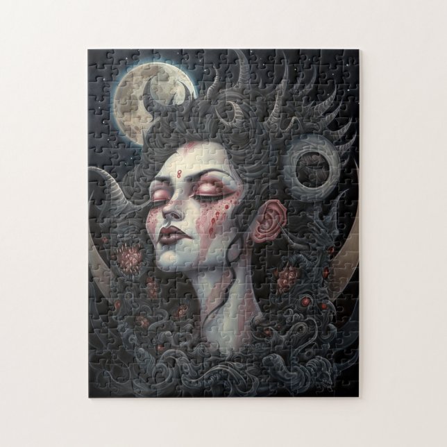 Puzzle Mujer Demonio Reina arte de fantasía oscuro (Vertical)