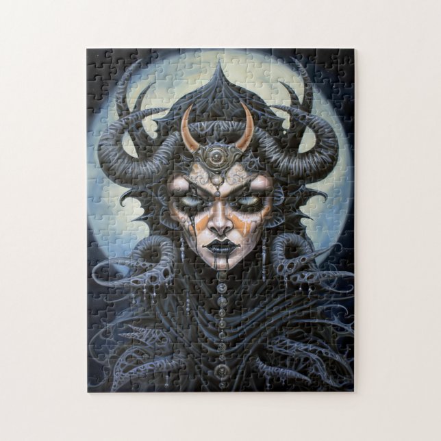 Puzzle Mujer Demonio Reina arte de fantasía oscuro (Vertical)