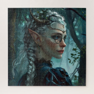 Puzzle Mujer Elfa con Cuernos y Gafas
