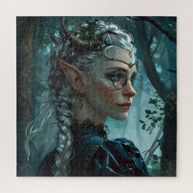 Puzzle Mujer Elfa con Cuernos y Gafas (Vertical)