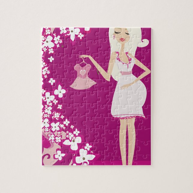 Puzzle mujer embarazada rubia (Vertical)