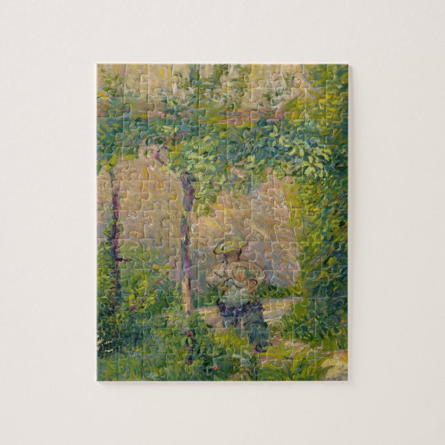 Puzzle Mujer en el jardín (aceite en lona) (Vertical)